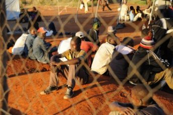 Zimbabwean migrants at a temporary shelter in South Africa. Photo: Guy Oliver/IRIN