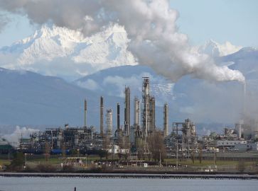Anacortes Refinery (Tesoro), on the north end of March Point southeast of Anacortes, Washington