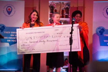 UN Officials and celebrities at the kickoff of the Orange YOUR Neighbourhood anti-violence campaign for the International Day to End Violence against Women. UN Photo/Eskinder Debebe