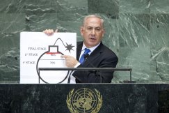 Prime Minister Benjamin Netanyahu of Israel addresses the General Assembly. UN Photo/J Carrier
