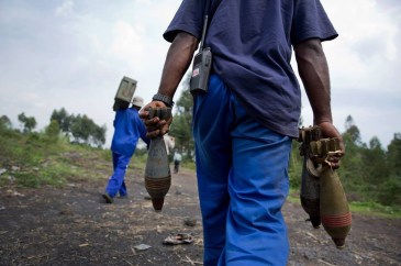 Unexploded ordnance (UXO) in and around the Goma-Kibati area of the Democratic Republic of the Congo (DRC) being cleared. UN Photo/Sylvain Liechti