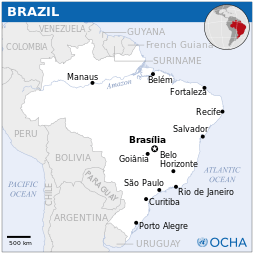 **Locator map of Brazil. | Author: UN Office for the Coordination of Humanitarian Affairs (OCHA) | Wikimedia Commons