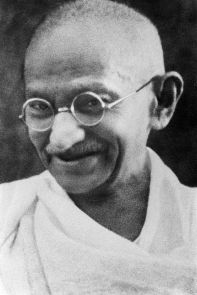 **Photo: Mohandas K. Gandhi | Author: Unknown| public domain in India | public domain in US | Source: http://flickr.com/photos/55638925@N00/255569844/ | Wikimedia Commons.