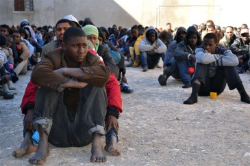 Migrants at a detention centre in the city of Zawiya, Libya. Photo: Mathieu Galtier/IRIN