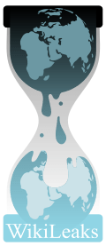 **The logo of WikiLeaks, an hourglass with one globe leaking to the second | Author: Wikileaks , Nowikileaks | Creative Commons Attribution-Share Alike 3.0 Unported license. | Wikimedia commons