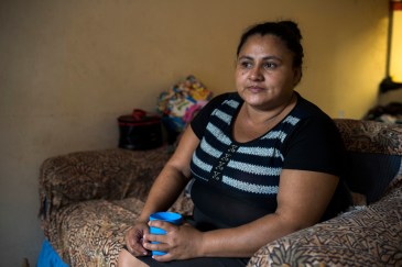 Damaris Yamileth Turcios Lara, 30, from Honduras, at the home where she is staying with her husband and three children while they await the outcome of their asylum request