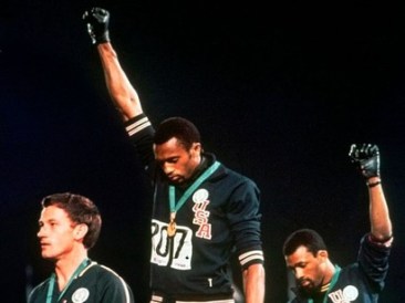 Tommie-Smith-and-John-Carlos-raised-their-fists-during-the-1968-Olympics
