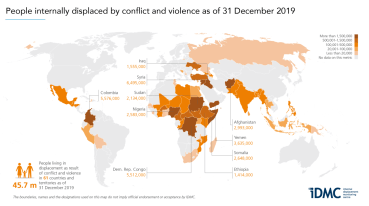 Global stock map for conflict and violence